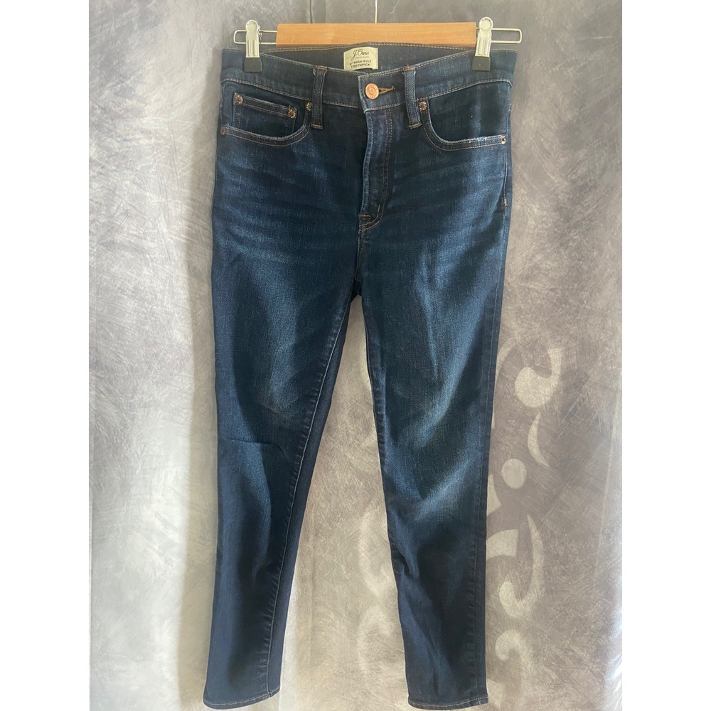 Vintage-inspired J.Crew Toothpick High Waisted Dark Wash Denim Size 27 Clean